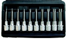 Sada zástrčných prodloužených hlavic TORX 1/2'' (120010L), GOLA