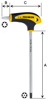 PROXXON Šroubovák s L-rukojetí TORX 