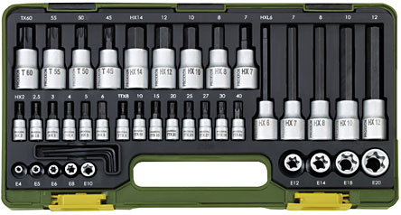 PROXXON 23290 Sada INBUS a TORX 1/4''a 1/2'' - 41 dílů