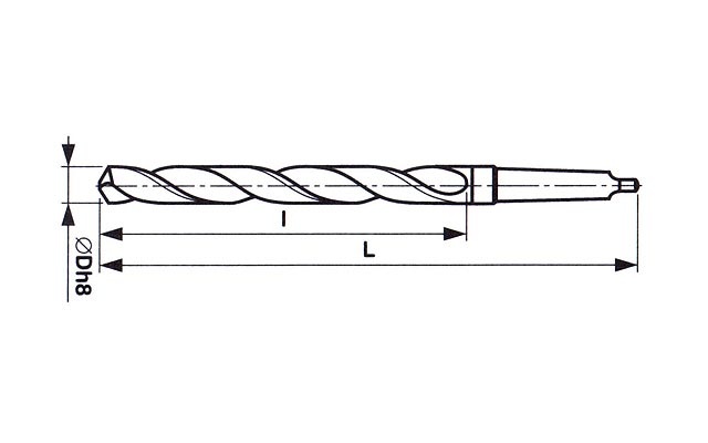 Vrták 221140 HSS s kuželovou stopkou - střední řada