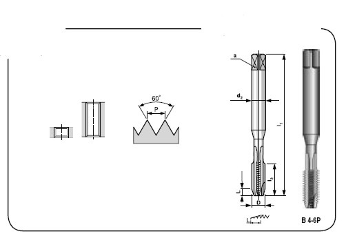 Závitník strojní 22 3043 s přímou drážkou a lamačem třísek