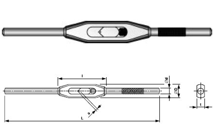 Vratidlo ruční nastavitelné na závitníky ČSN 24 1126