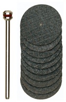 PROXXON 28808  Řezací kotoučky s tkaninovou vazbou + trn - 10 ks - 22 mm 